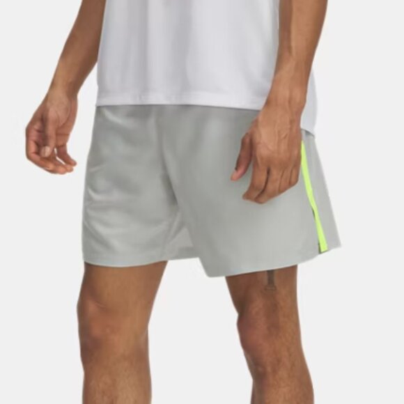 UA Launch Men's 7" ShortsHydro Green /High Vis Yellow/Reflective, Medium, NWT - Picture 2 of 2